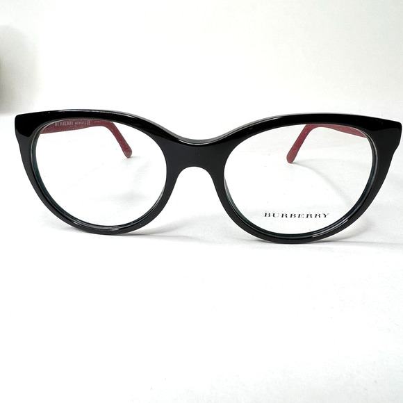 Burberry B 2176 Frames 3498 51-18 140 Polished Black w/Red Eye Glasses h3769 - Picture 1 of 7